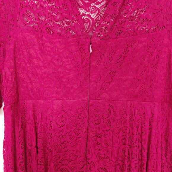 Torrid Women's Midi Dress Size 26 Red Lace Lined Party Prom Dinner Summer Date - Picture 7 of 13